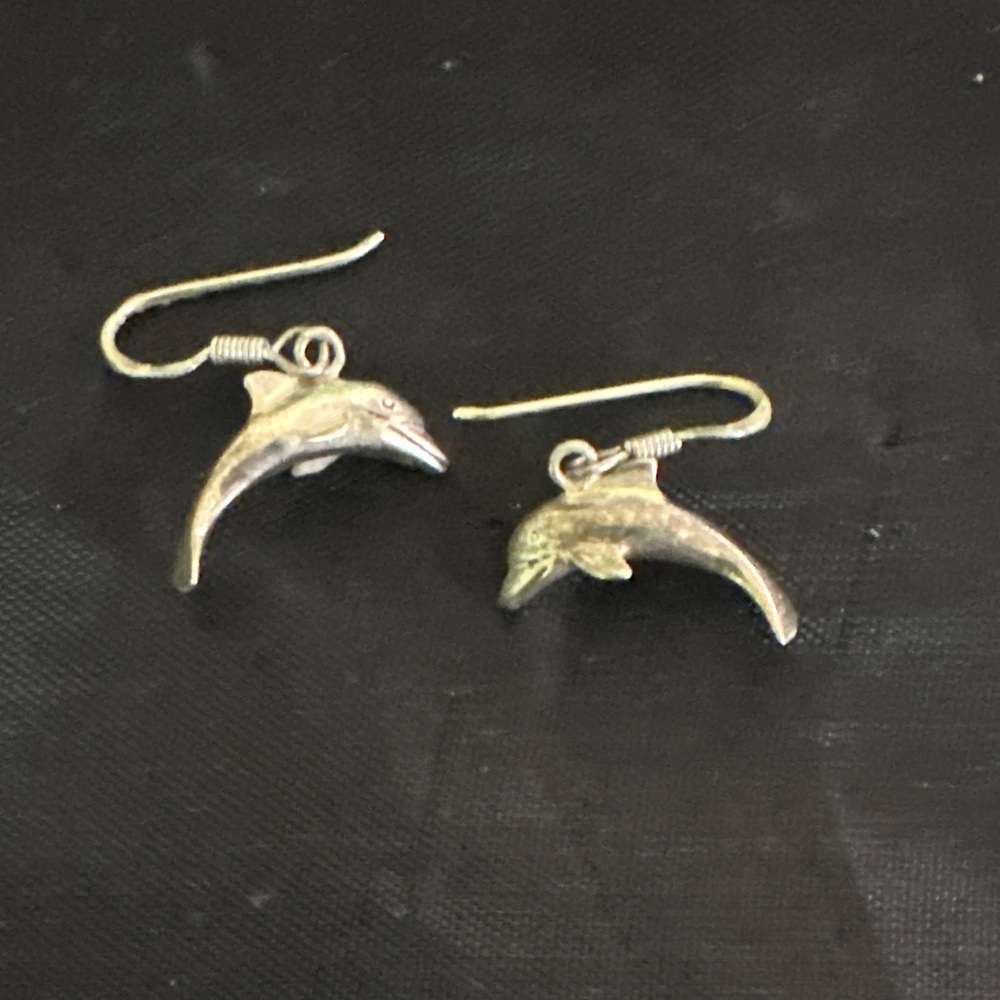 Sterling Silver Dolphin Earrings